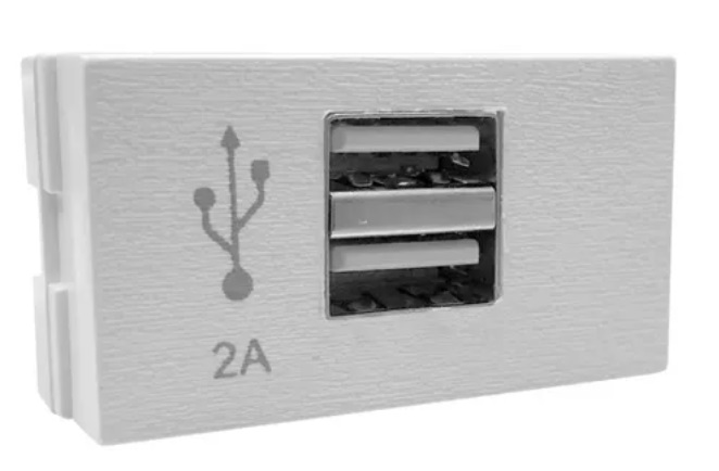 USB DOBLE 2 A "PLATINUM" BL (ECO)